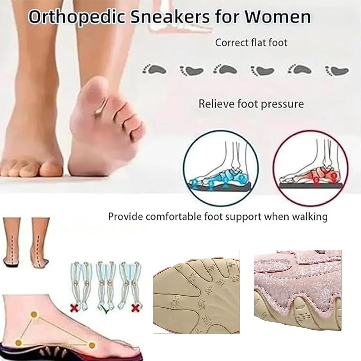 Vogany Shoes Women, Vogany Shoes Orthopedic Sneakers Women, Vogldeck - Waterproof and Breathable Orthopedic Shoe, Unisex