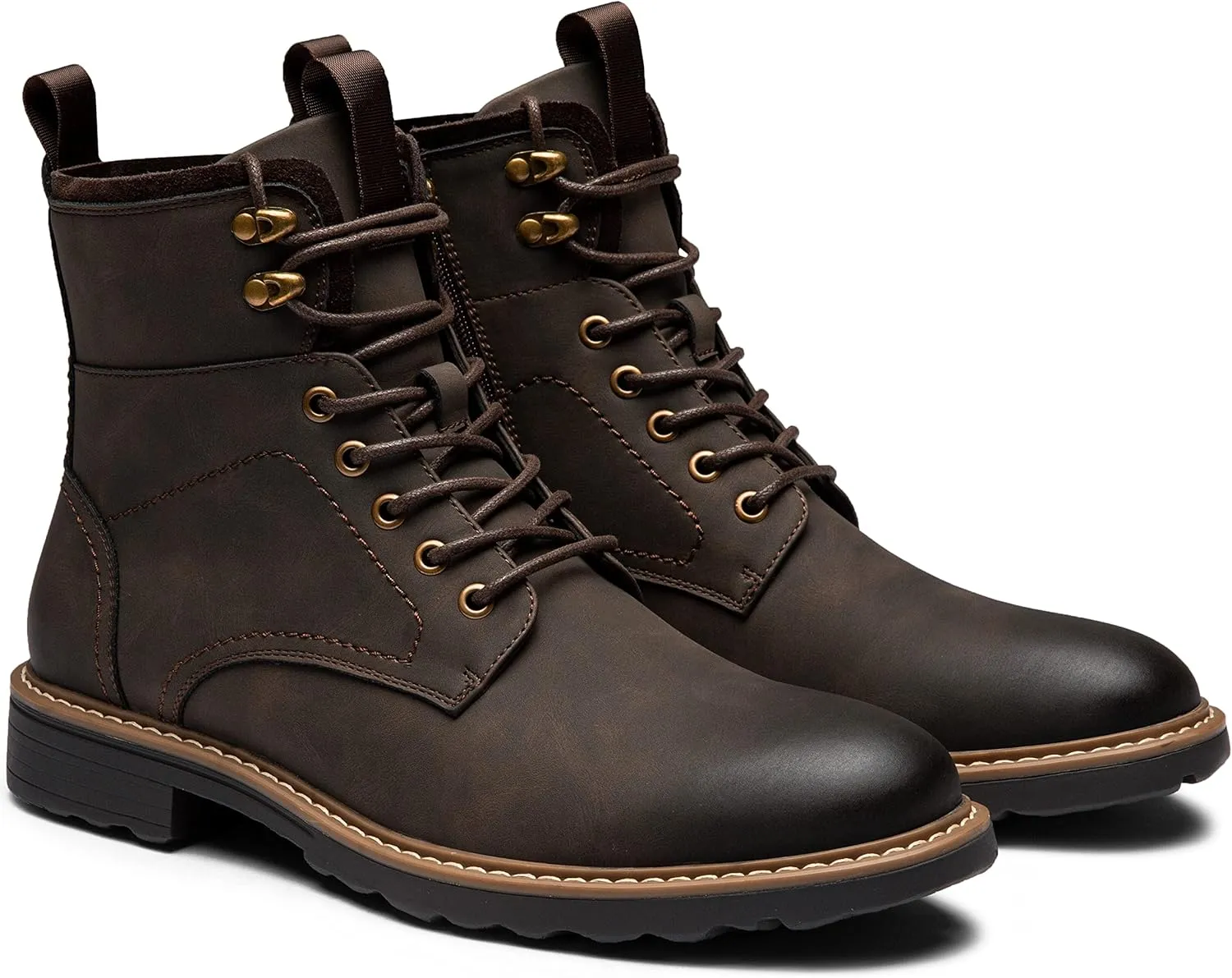 Vostey Mens Boots Motorcycle Casual Boots for Men Zipper Fashion Chukka Boots Mens
