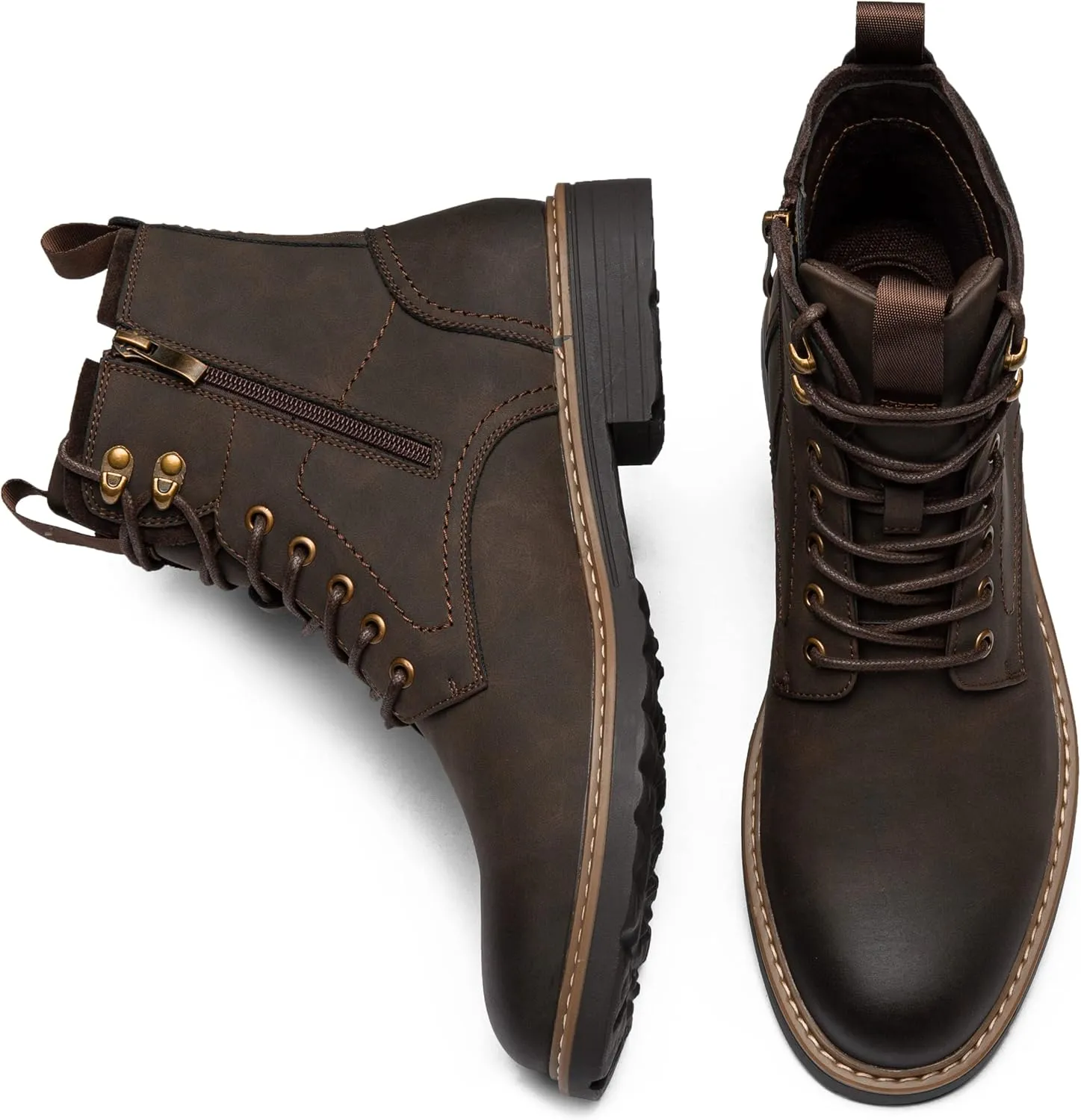 Vostey Mens Boots Motorcycle Casual Boots for Men Zipper Fashion Chukka Boots Mens