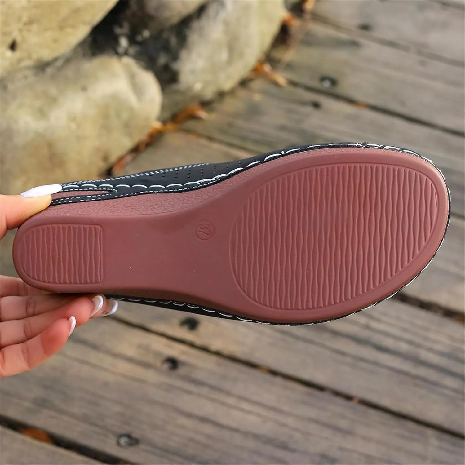 Wedge Sandals for Women Hollow Platform Shoes Slip On Walking Sandals Arch Support Wedge Slide Comfortable Open Toe Wedges Sport Slippers for Women Indoor and Outdoor Casual Breathable Shoes