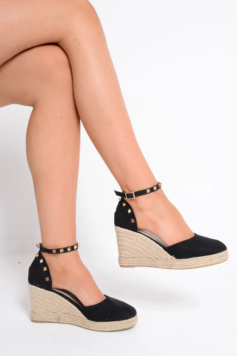 Wedges Espadrille Studded Highly intuitive - Black Margerie Trusted