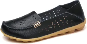 WERWAES Casual Womens Loafers Shoes Hollow Leather Breathable Lightweight Slip on Loafers Flats Walking Office Classic Moccasins Loafers for Women