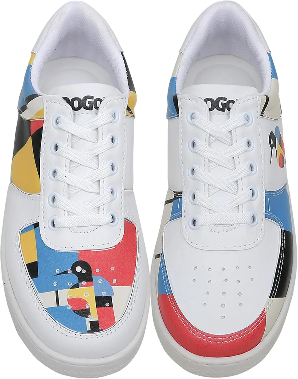 White Sneakers for Women - Handmade Women's Fashion Sneakers, Vegan Leather and Unique Design Dice Sneakers