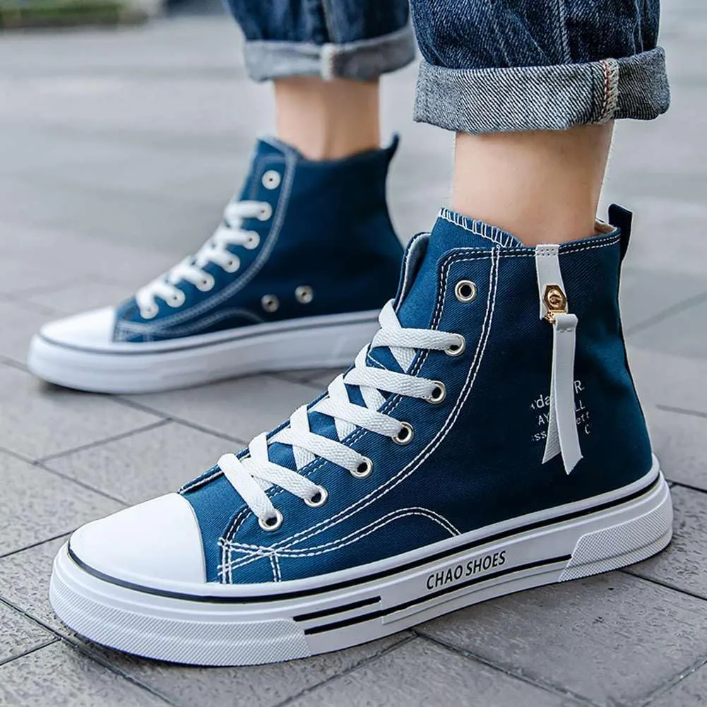 WILTENA Men's Fashion High Top Street Canvas Sneakers Boy's Casual Outdoor Youth Shoes