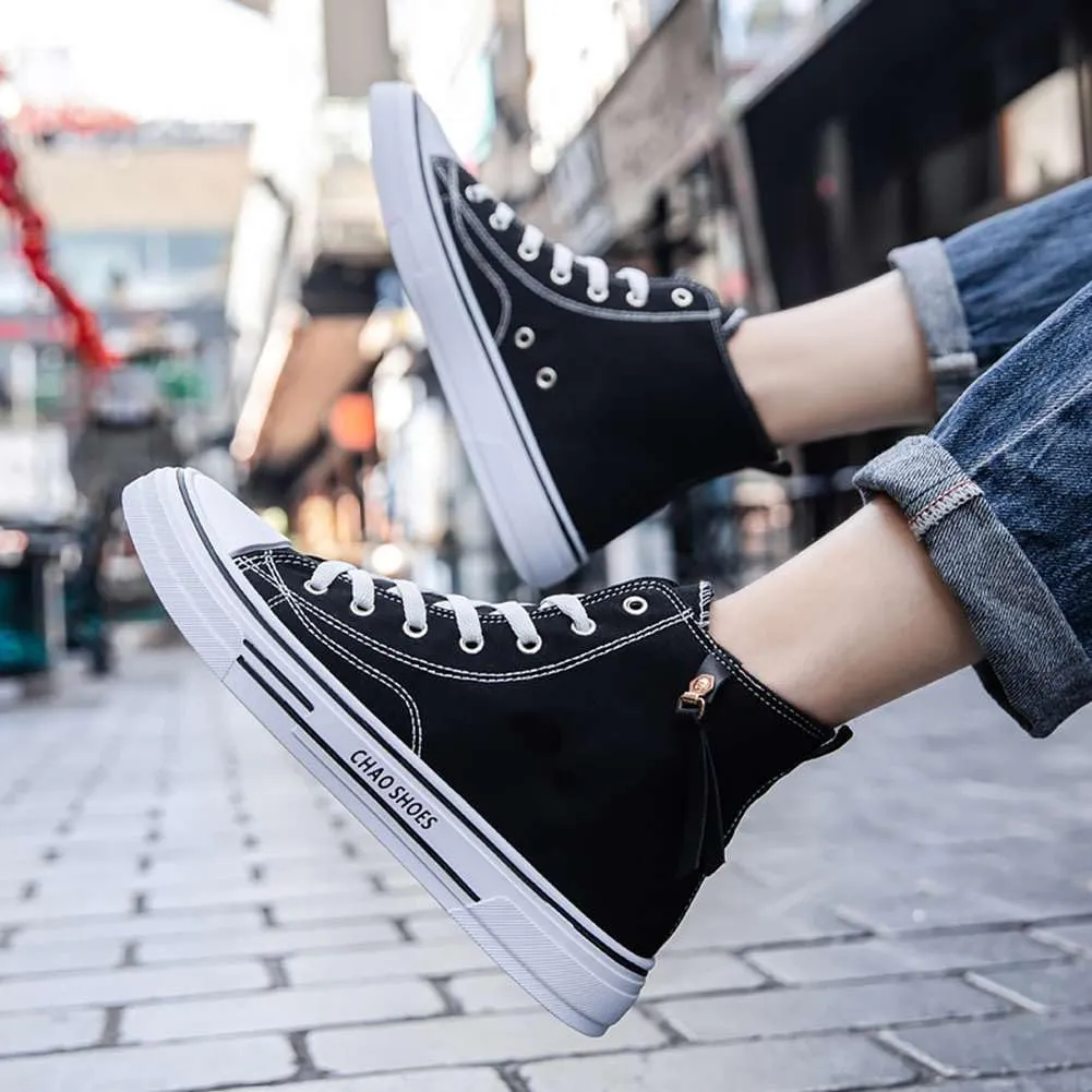 WILTENA Men's Fashion High Top Street Canvas Sneakers Boy's Casual Outdoor Youth Shoes