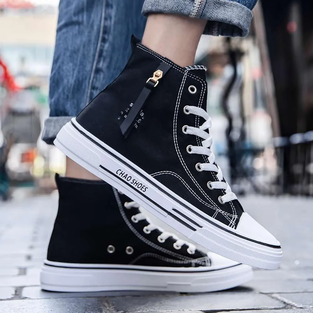 WILTENA Men's Fashion High Top Street Canvas Sneakers Boy's Casual Outdoor Youth Shoes