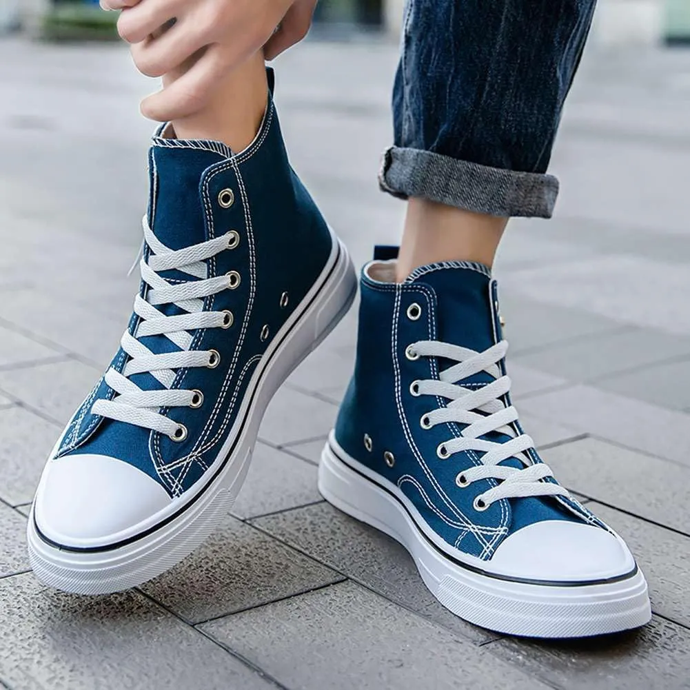 WILTENA Men's Fashion High Top Street Canvas Sneakers Boy's Casual Outdoor Youth Shoes
