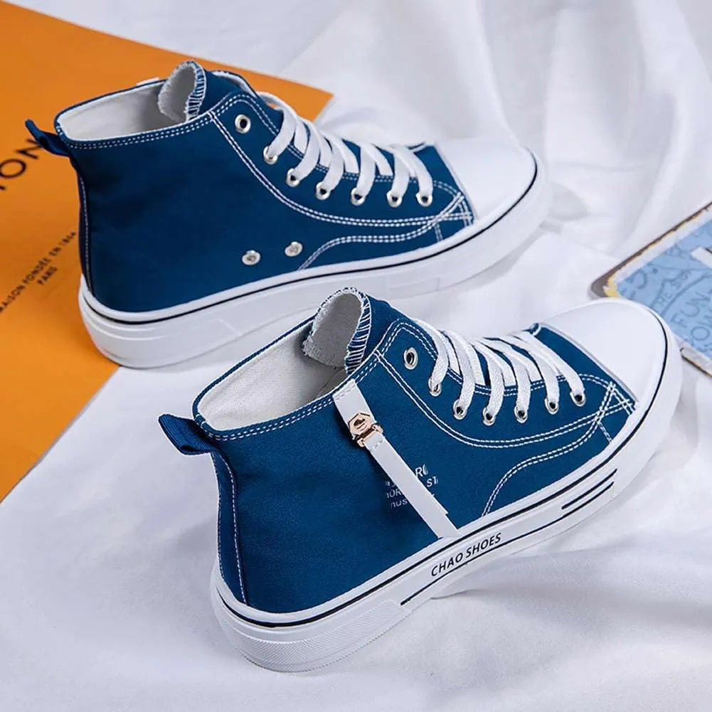 WILTENA Men's Fashion High Top Street Canvas Sneakers Boy's Casual Outdoor Youth Shoes