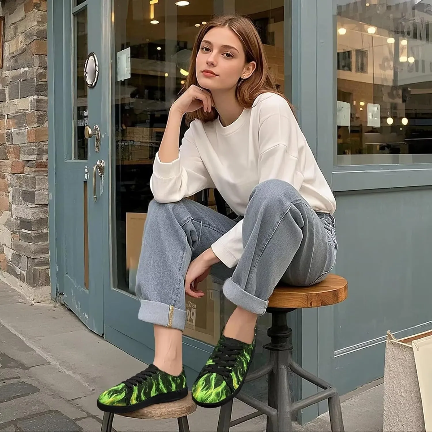 Women Classic Fashion Sneakers Lace Up Low Top Canvas Casual Sneakers Lightweight Breathable Comfort Wide Toe Shoes