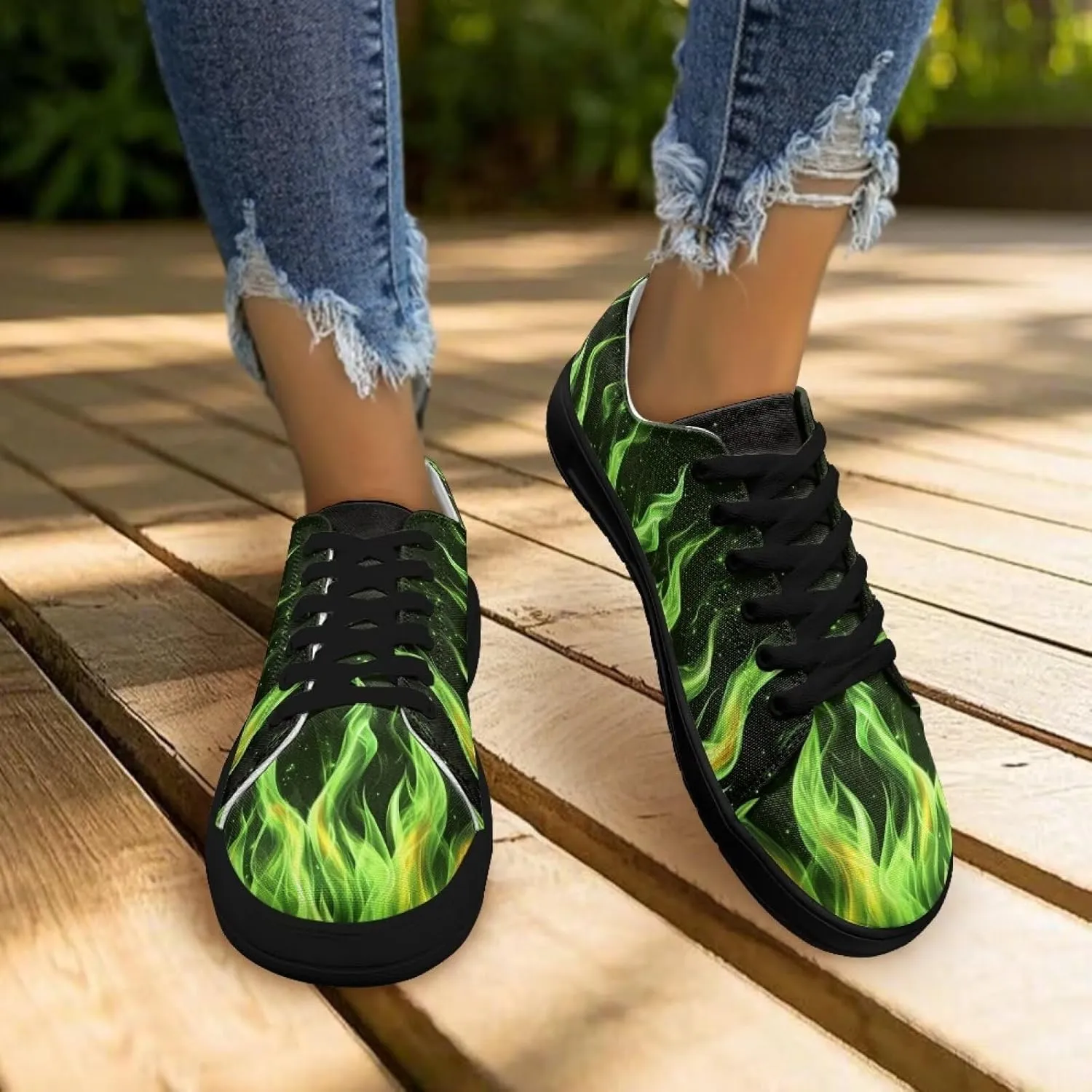 Women Classic Fashion Sneakers Lace Up Low Top Canvas Casual Sneakers Lightweight Breathable Comfort Wide Toe Shoes