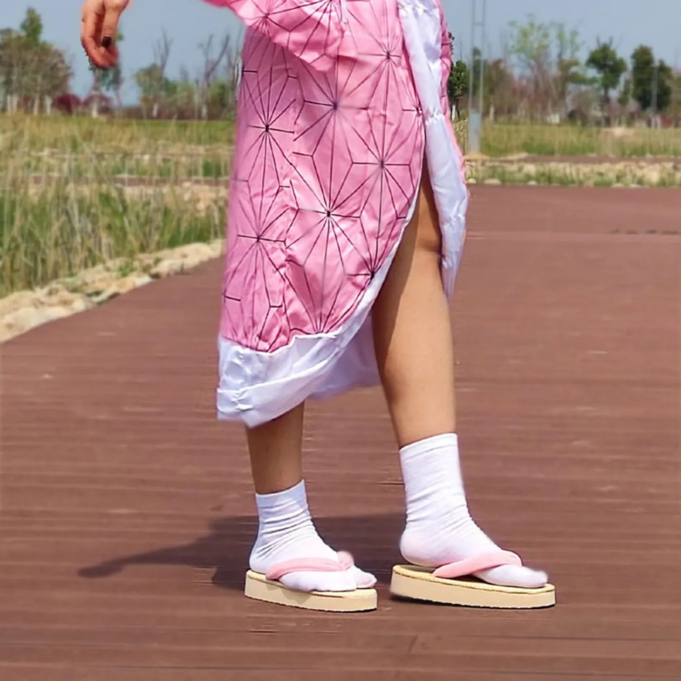 Women Japanese Cosplay Slippers Flip-Flop Clogs Wooden Sandals Multi-color Soft Sole Summer Beach Slippers