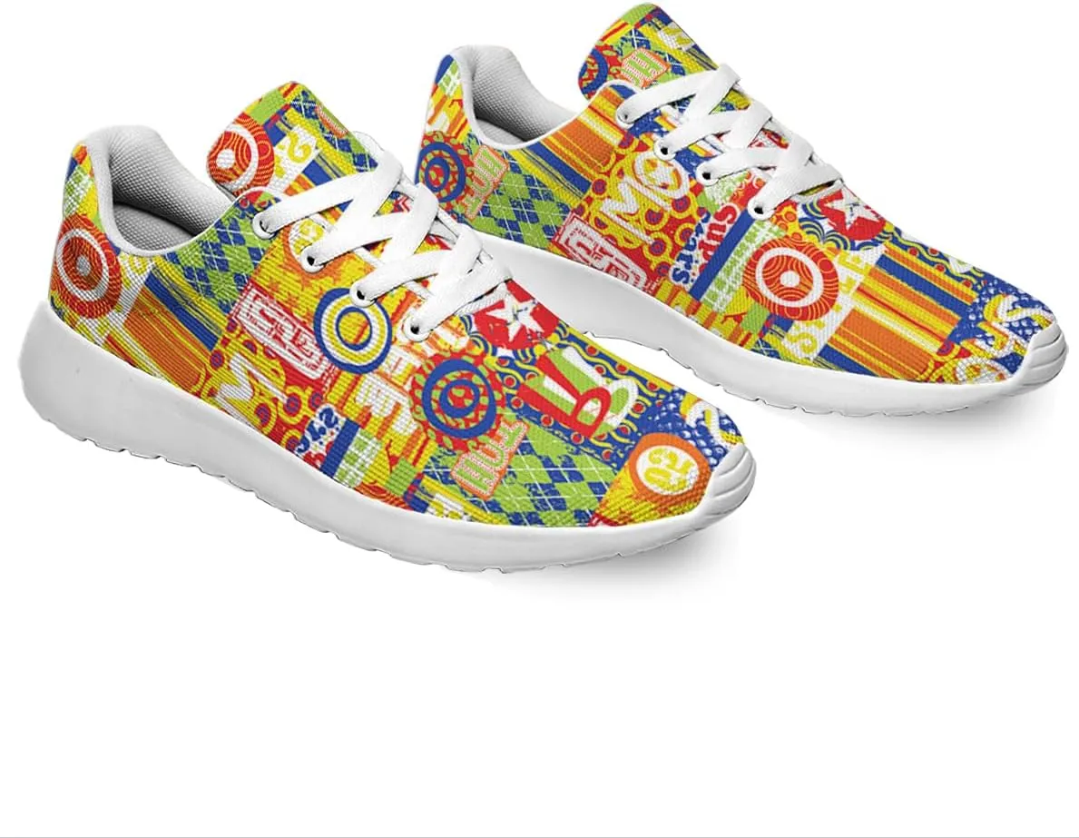 Women Men Colorful Urban Texture Shoes Personalited 3D Print Running Shoes Athletic Tennis Sneakers