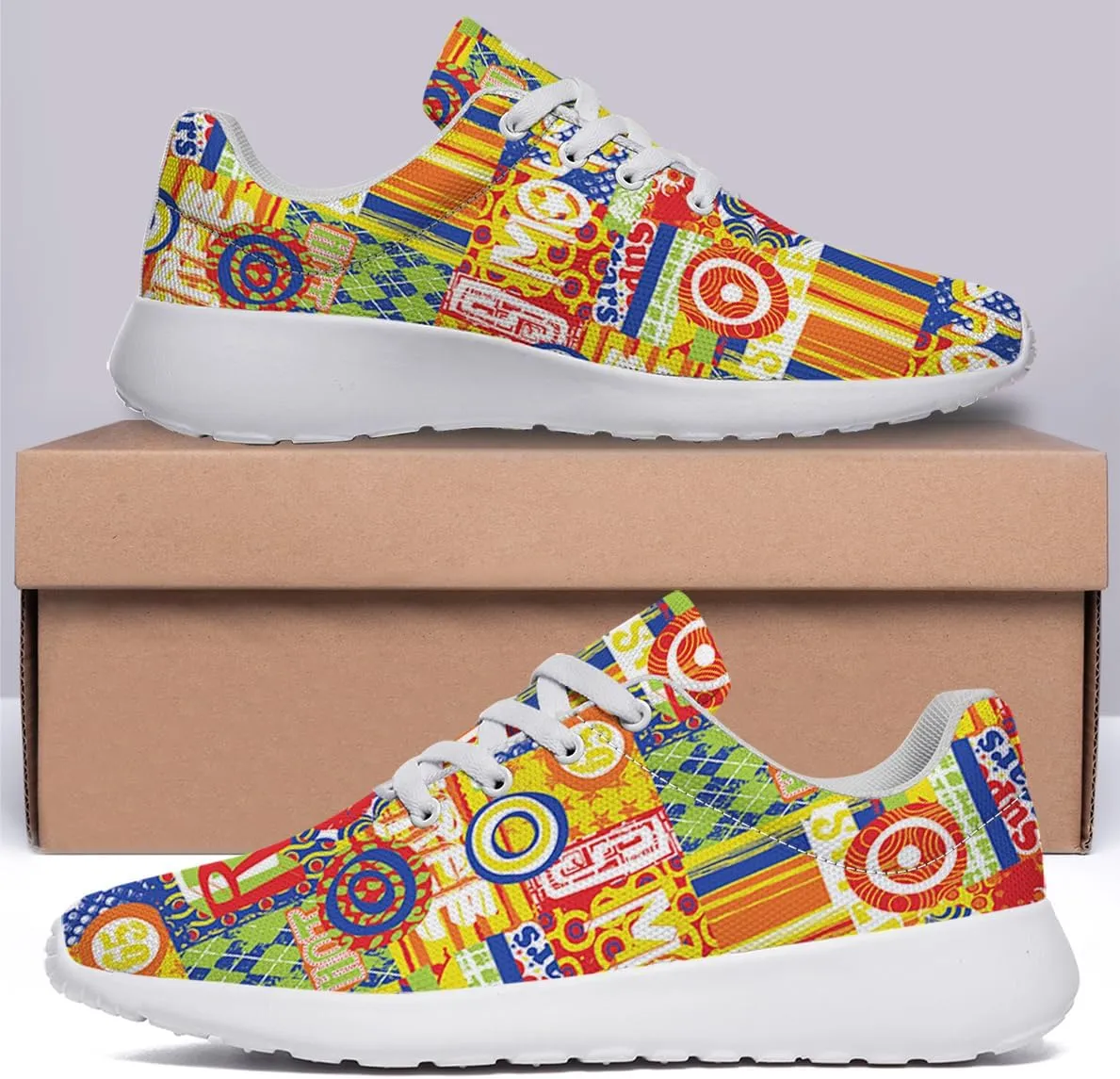 Women Men Colorful Urban Texture Shoes Personalited 3D Print Running Shoes Athletic Tennis Sneakers