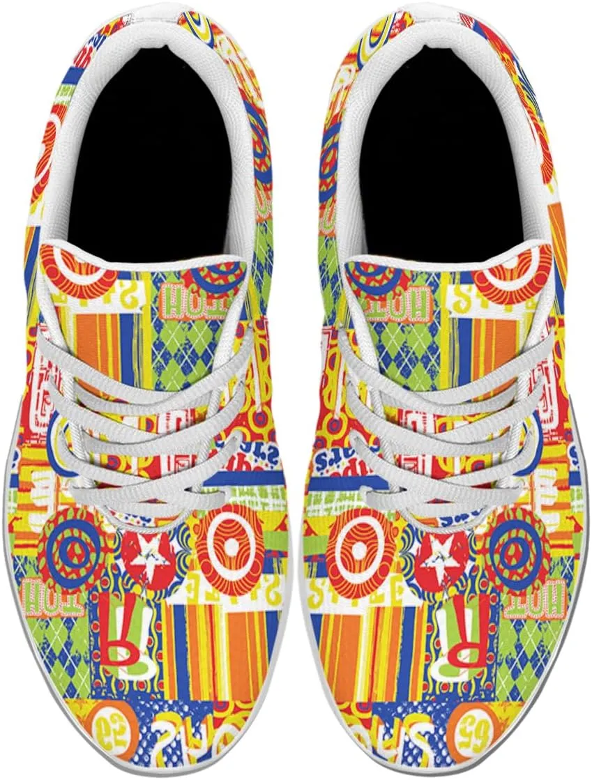 Women Men Colorful Urban Texture Shoes Personalited 3D Print Running Shoes Athletic Tennis Sneakers