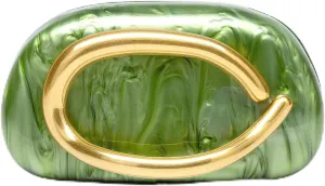 Women's Acrylic Evening Clutch-Metal Handle Evening Bag Trendy Ladies Shoulder Crossbody Purse