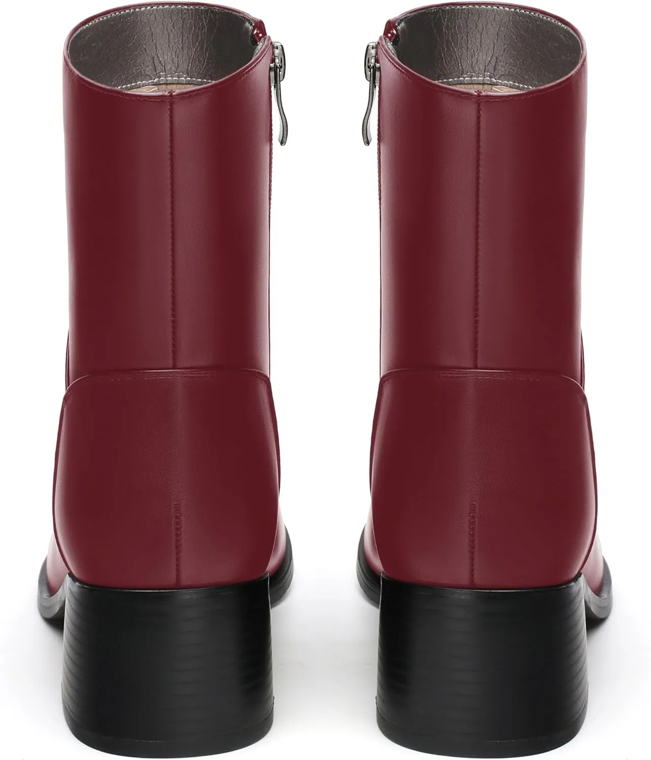 Women's Ada Fashion Round Toe Ankle Boots, Low Chunky Heel Side Zipper Short Boots, Fall and Winter Dating Office Commuter Boots Shoes