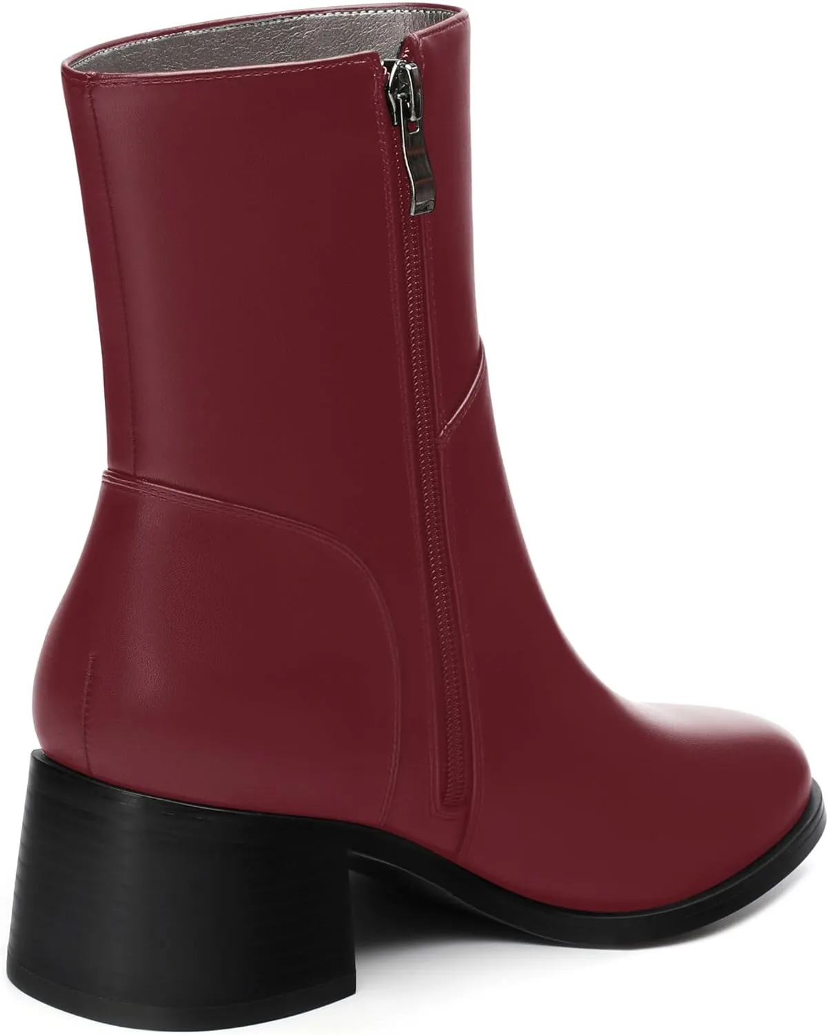 Women's Ada Fashion Round Toe Ankle Boots, Low Chunky Heel Side Zipper Short Boots, Fall and Winter Dating Office Commuter Boots Shoes