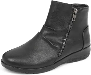 Women's Ankle Boots Comfortable Round Toe Low Heel Anti-slip Zipper Booties