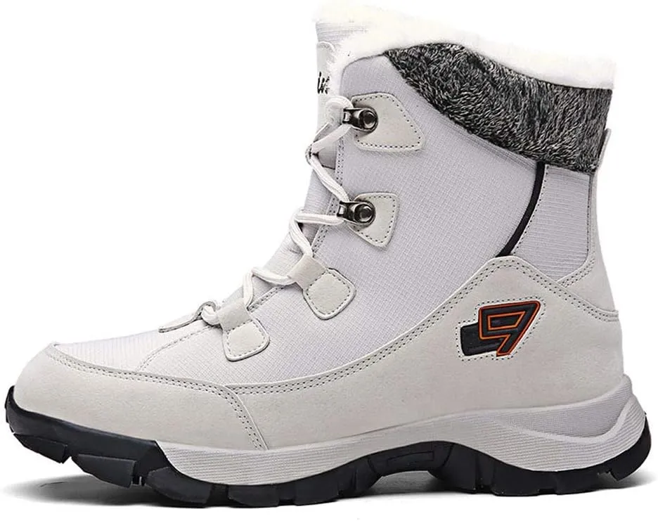 Womens Ankle Snow Boots Men Fur Winter Lined Warm Anti-Slip Cozy Casual Outdoor Comfortable Shoes Booties