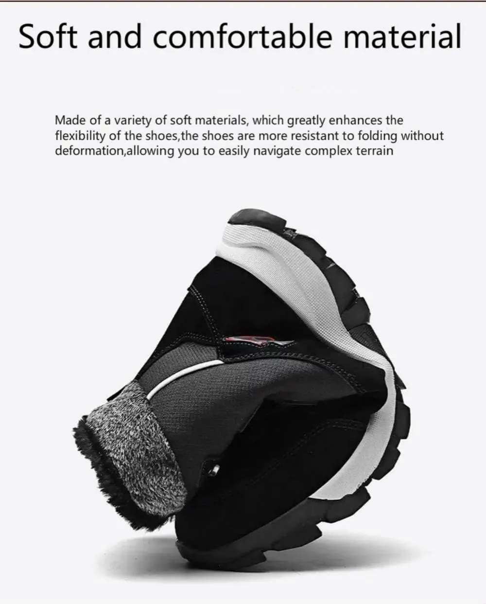 Womens Ankle Snow Boots Men Fur Winter Lined Warm Anti-Slip Cozy Casual Outdoor Comfortable Shoes Booties