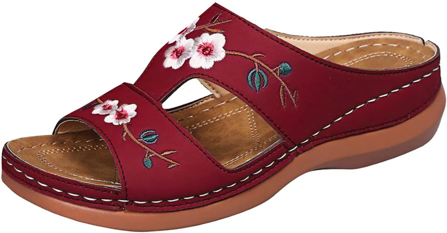Women's Arch Support Flip Flops, Comfortable Orthopedic Sandals Dressy Summer Orthotic Thong Sandals Ladies Slip on Slides for Walking Beach Vacation