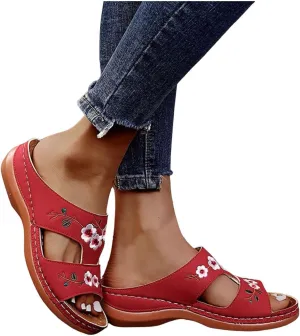 Women's Arch Support Flip Flops, Comfortable Orthopedic Sandals Dressy Summer Orthotic Thong Sandals Ladies Slip on Slides for Walking Beach Vacation