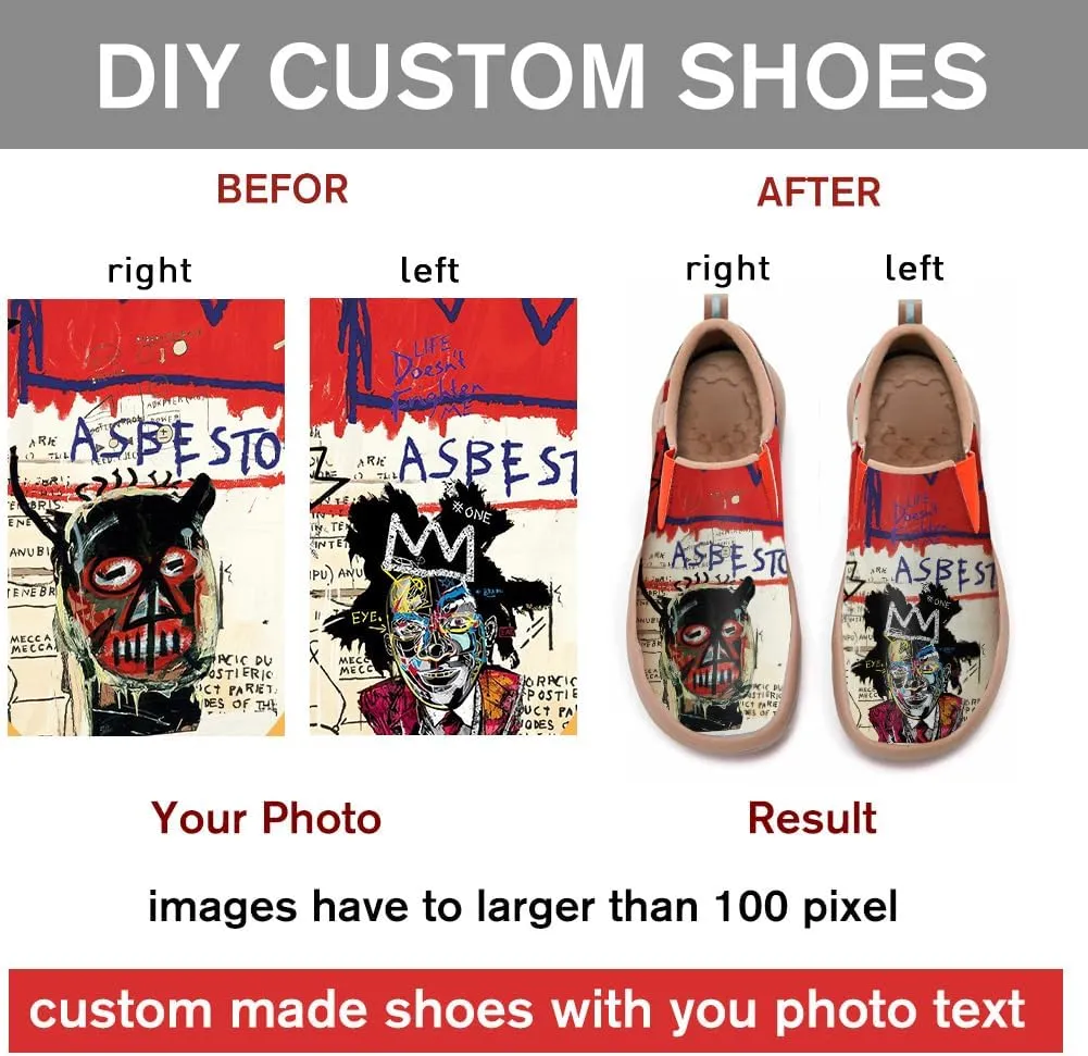Women's Art Painted Travel Shoes Slip On Casual Leather Loafers Lightweight Comfort Fashion Sneaker