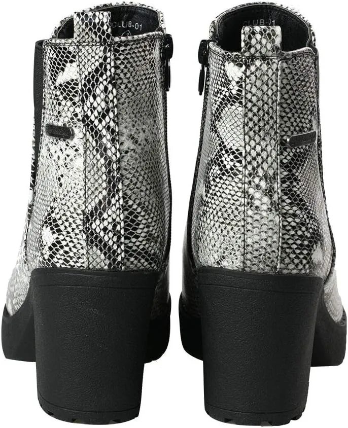 Women’s Block Chunky Heel Ankle Booties Slip on Platform Boots Zipper up High Heel Chelsea Boots