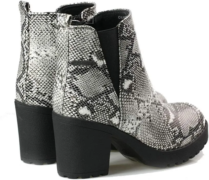Women’s Block Chunky Heel Ankle Booties Slip on Platform Boots Zipper up High Heel Chelsea Boots