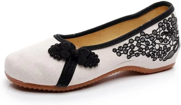 Women's Breathable Retro Disc Buckle Walking Shoes for Dance Yoga Street