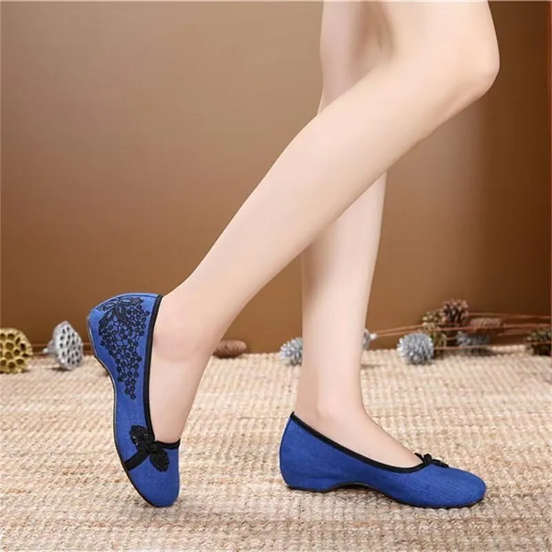 Women's Breathable Retro Disc Buckle Walking Shoes for Dance Yoga Street