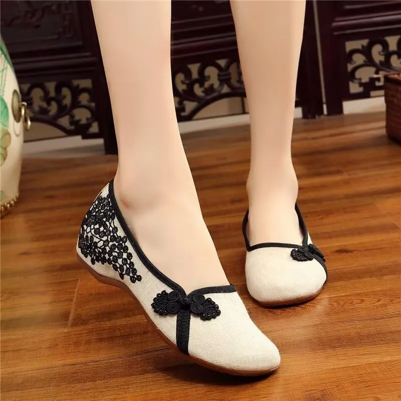 Women's Breathable Retro Disc Buckle Walking Shoes for Dance Yoga Street
