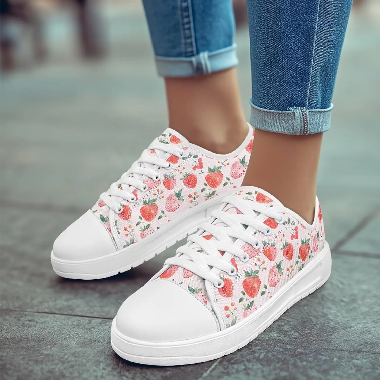 Womens Canvas Sneakers Lightweight Lace Up Fashion Comfortable Canvas Shoes Low Top Slip On Casual Tennis Walking Footwear