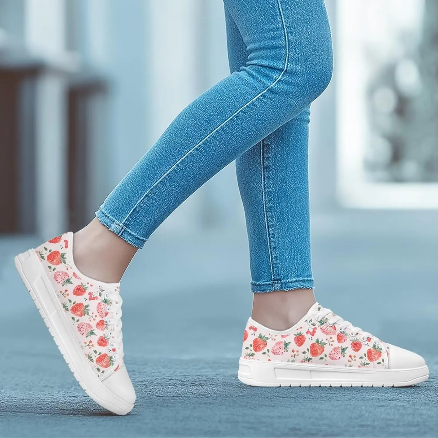 Womens Canvas Sneakers Lightweight Lace Up Fashion Comfortable Canvas Shoes Low Top Slip On Casual Tennis Walking Footwear