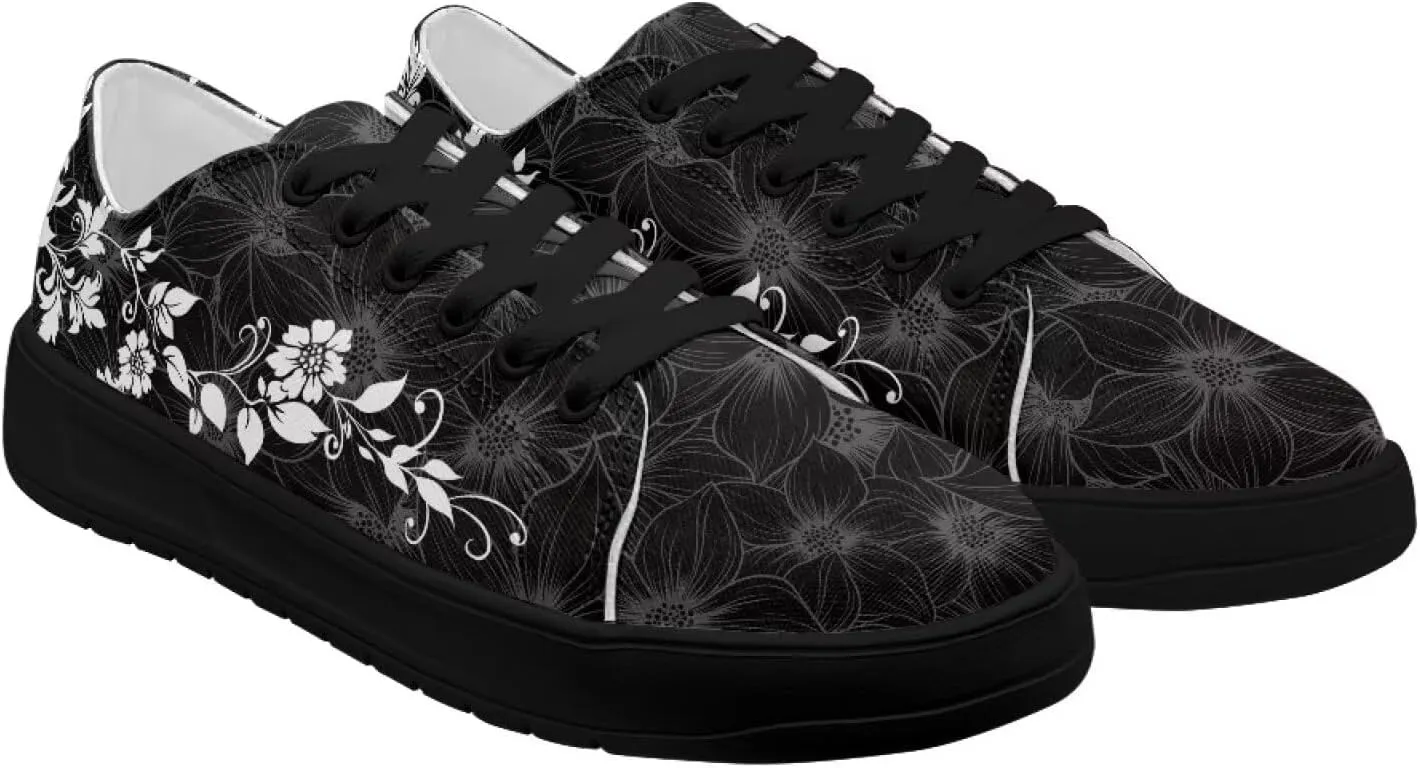 Women's Canvas Sneakers Mesh Lace Up Low Top Sneakers Lightweight Breathable Canvas Tennis Shoes Ladies Running Shoes