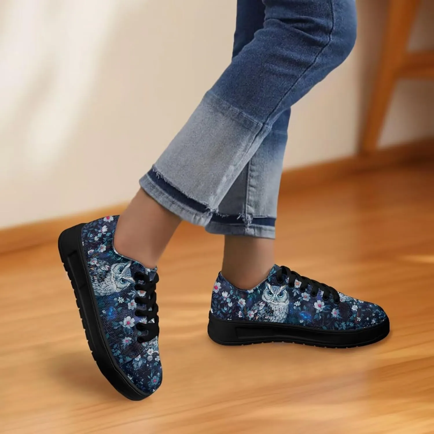 Women’s Canvas Sneakers Orthotic Walking Shoes with Memory Foam Non-Slip Canvas Shoes for Hiking Walking Running