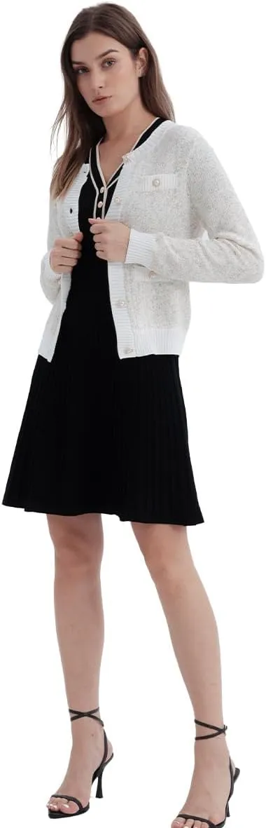 Women's Cardigan Sweaters Open Front Pearl Button Down Long Sleeve Casual Lightweight Knit Trendy Fall Outfits
