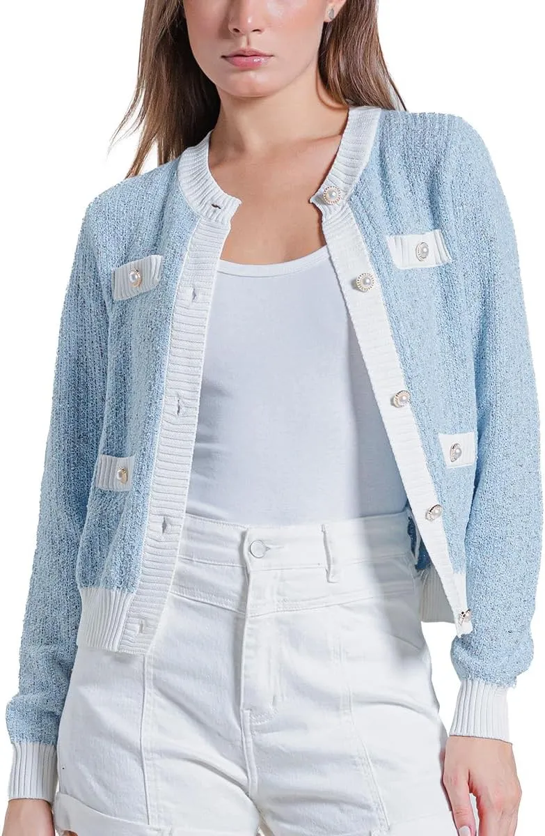 Women's Cardigan Sweaters Open Front Pearl Button Down Long Sleeve Casual Lightweight Knit Trendy Fall Outfits