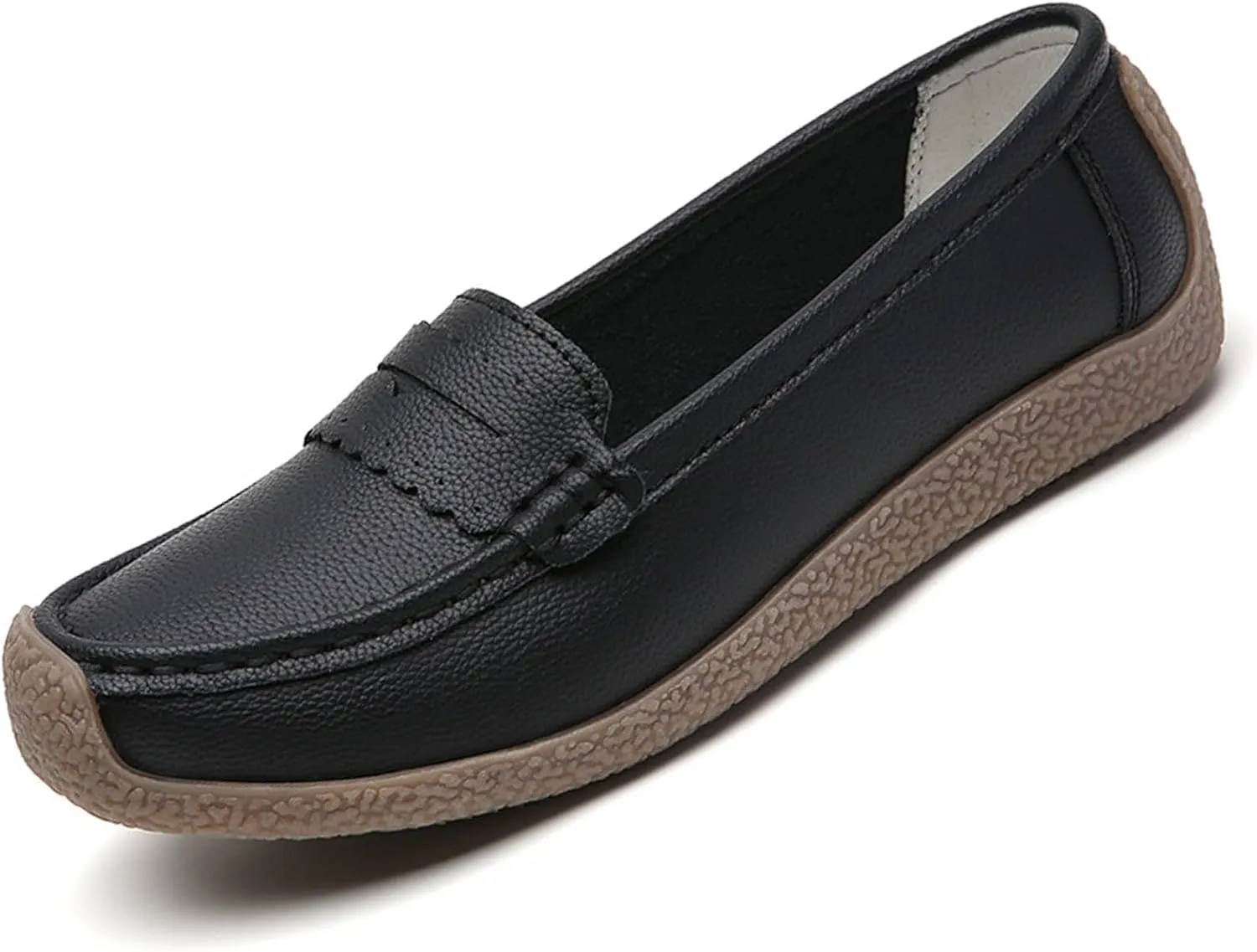 Women's Casual Soft Genuine Leather Flats Shoes Comfortable Penny Loafers Slip-Ons Softsole Driving Walking Moccasins Boat Shoes