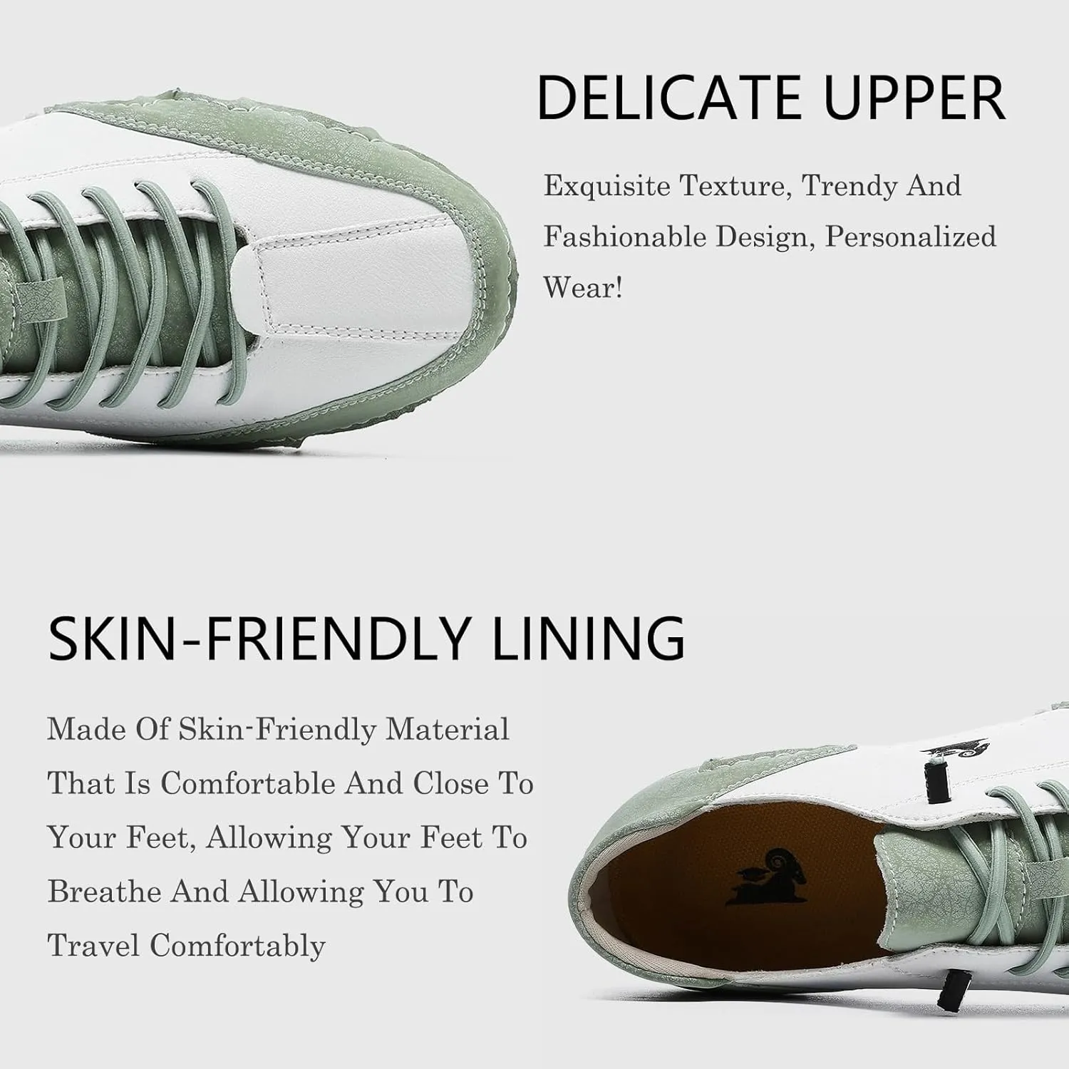 Women's Classic ltalian Handmade Sneakers Leather Fashion Slip-On Beck Shoes Low Top Non Slip Comfortable Light Casual Shoes for Outdoor Walking & Driving