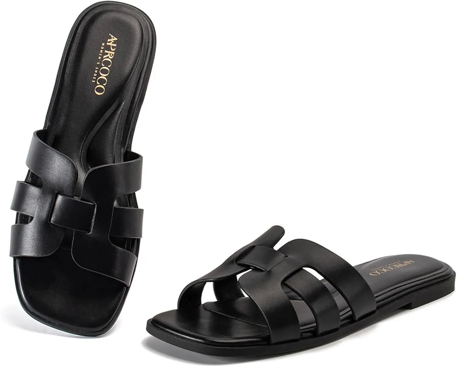 Women's Flat Sandals Casual Slip On Cross Band Sandals for Women Summer Dressy Slide Beach Sandal