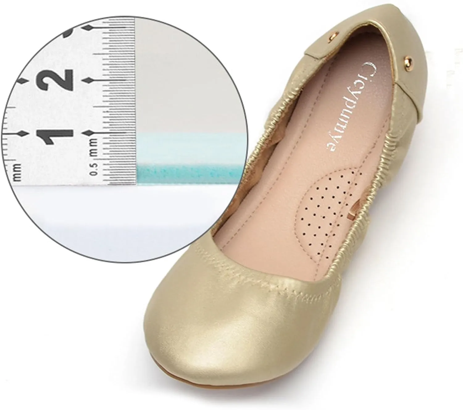 Women's Foldable Travel Ballet Flats Portable Pointed Toe Slip-Ons | Lightweight Dress Shoes for Weddings & Business