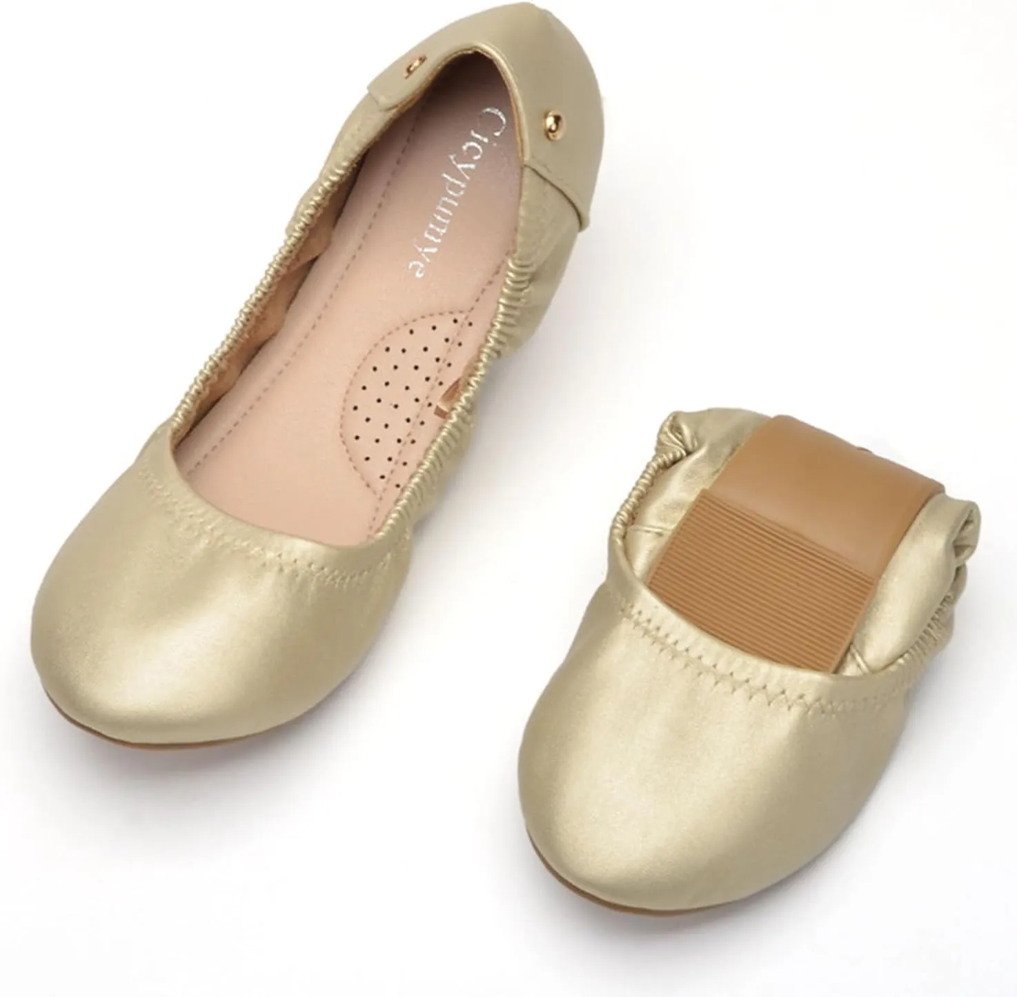 Women's Foldable Travel Ballet Flats Portable Pointed Toe Slip-Ons | Lightweight Dress Shoes for Weddings & Business