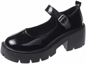 Women's Mary Jane Shoes Thick Sole Shoes Bow Pearl Decoration Gothic Sweet Looking Platform Shoes Woman Shoes Casual
