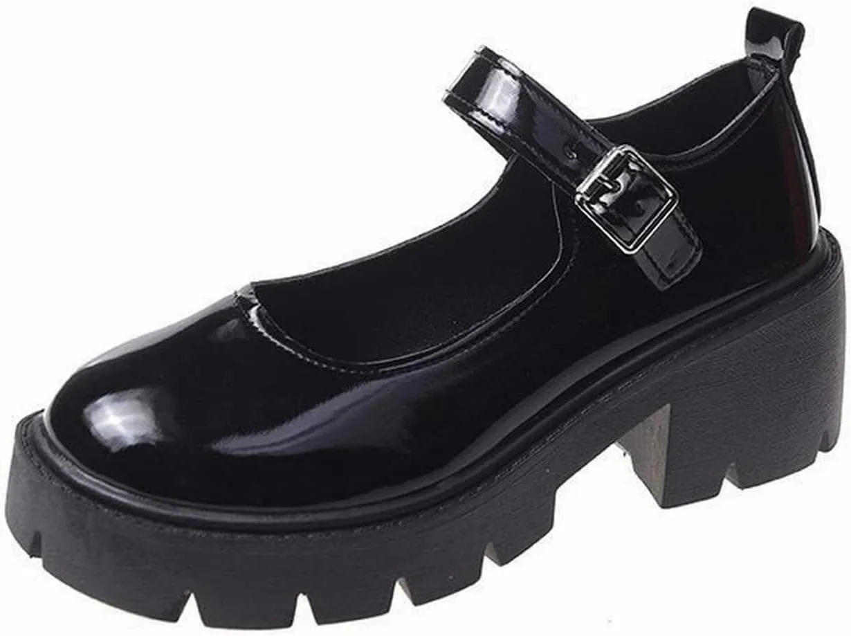 Women's Mary Jane Shoes Thick Sole Shoes Bow Pearl Decoration Gothic Sweet Looking Platform Shoes Woman Shoes Casual