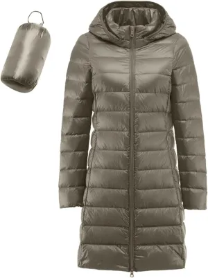Women's Packable Lightweight Full Zip Jacket with Hood Quilted Winter Lightweight Coats Windproof Ladies Jackets