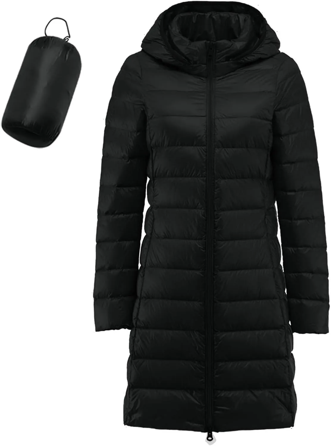 Women's Packable Lightweight Full Zip Jacket with Hood Quilted Winter Lightweight Coats Windproof Ladies Jackets