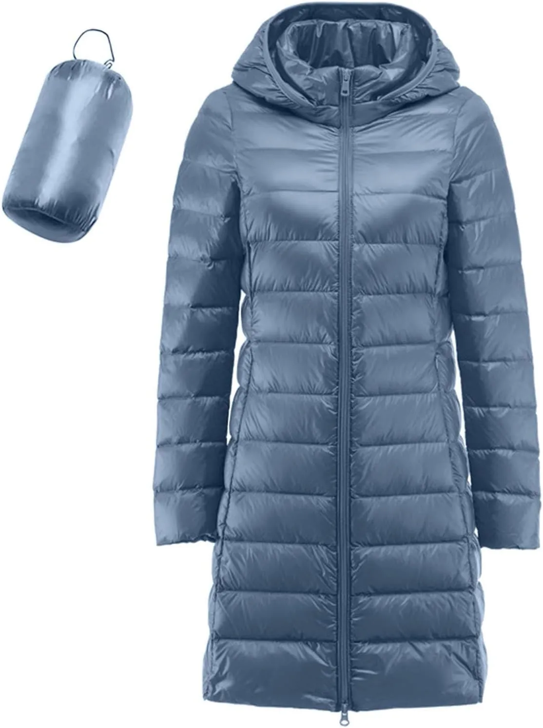 Women's Packable Lightweight Full Zip Jacket with Hood Quilted Winter Lightweight Coats Windproof Ladies Jackets