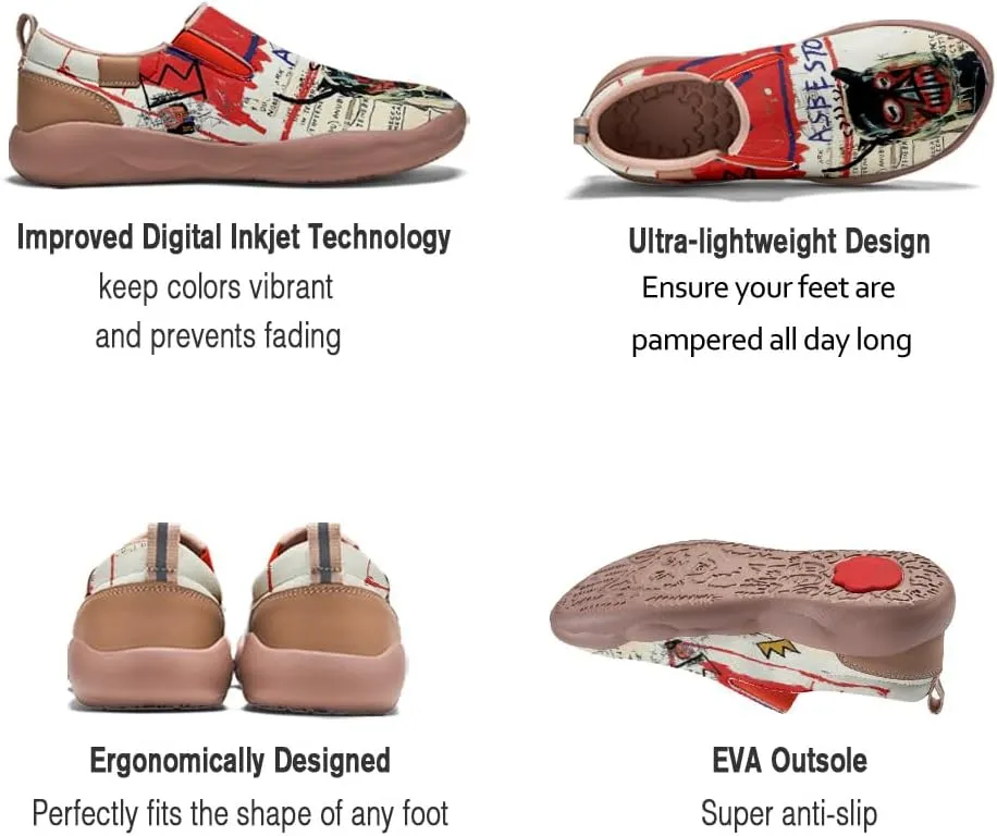 Women's Painted Loafers Slip-On Walking Travel Shoes Ladies Floral Art Sneakers