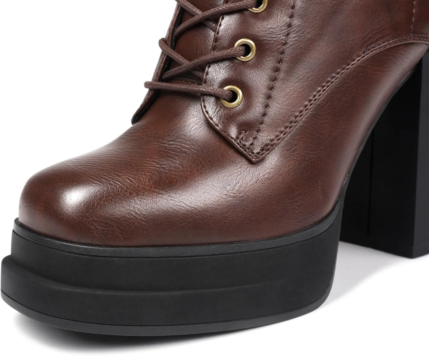 Women's Platform Ankle Boots Chunky High Heel Square Toe Stretch Short Gogo Combat Boots Booties for Women (not for wide calf)